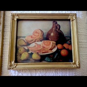 Vintage still life fruit print